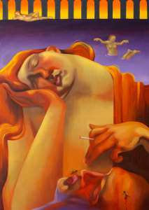 Zoilo Blanca_ Maria Magdalena en la playa, 2024, óleo sobre lienzo, 163 x116