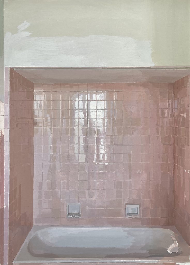 1.Baño rosa 230 x 165 cm óleo lino