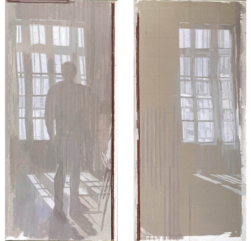 Reflejo en el cristal de la puerta